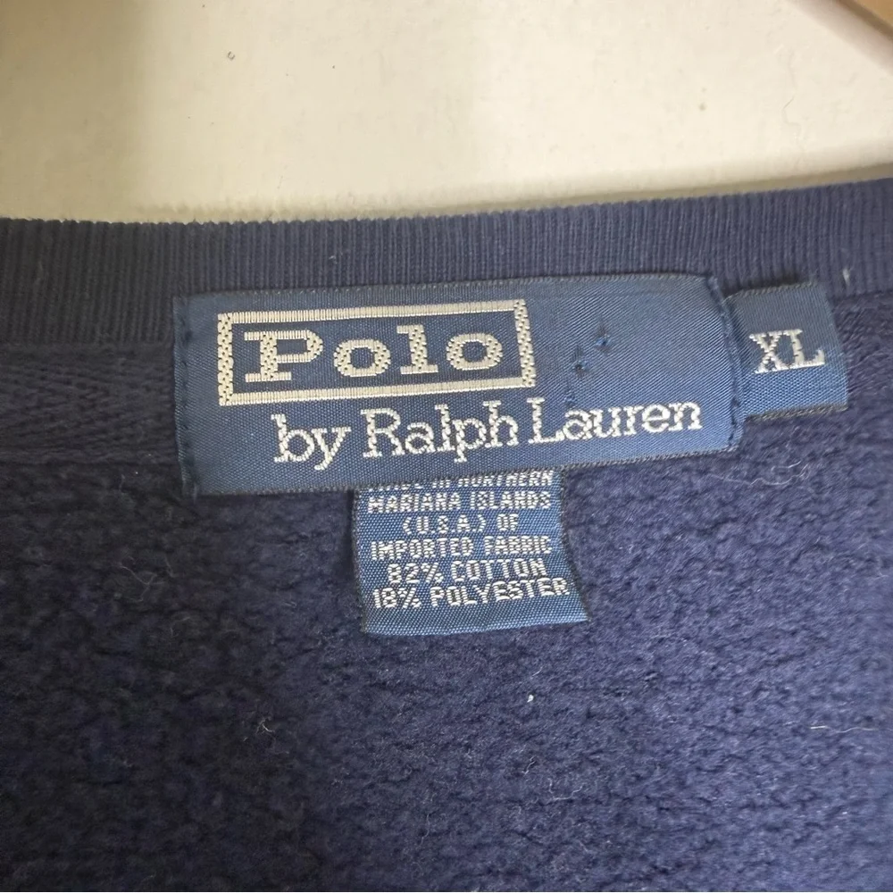 Polo Ralph Lauren Navy Crewneck Sweatshirt XL Cotton Blend Pullover
